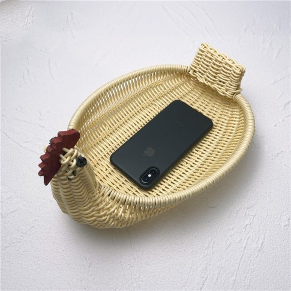 Wicker Woven Basket Bamboo Basket Rattan Woven Bamboo Basket Ornaments Storage Basket - Image 9