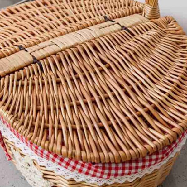 Fruit Basket Craft Basket Rural Round 20-30 Basket Wicker Basket Japanese Style - Image 6