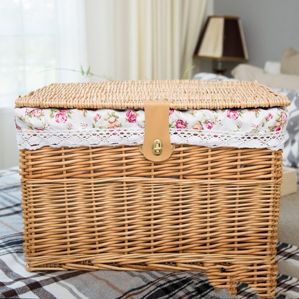 With The Cover Of Wicker Woven Storage Box - Image 2