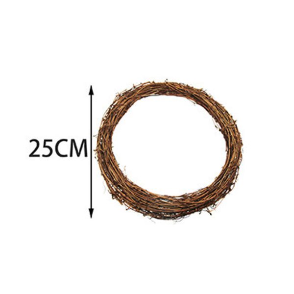 Wicker Wreath Wicker Ring Door Knocker Christmas DIY Indoor Flower Shop Decoration - Image 3