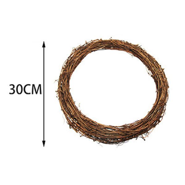 Wicker Wreath Wicker Ring Door Knocker Christmas DIY Indoor Flower Shop Decoration - Image 5