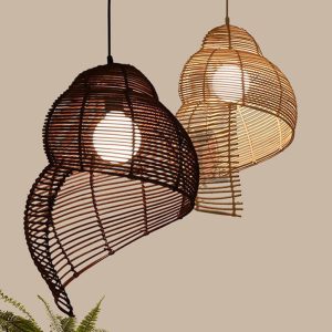 2016 NEW Snail Rattan Pendant Light, Creative Art Southeast Asia Vintage Pendant Lamp Reading Room Wicker Light