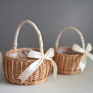 Natural Simulation Woven Hand-held Flower Basket Bow