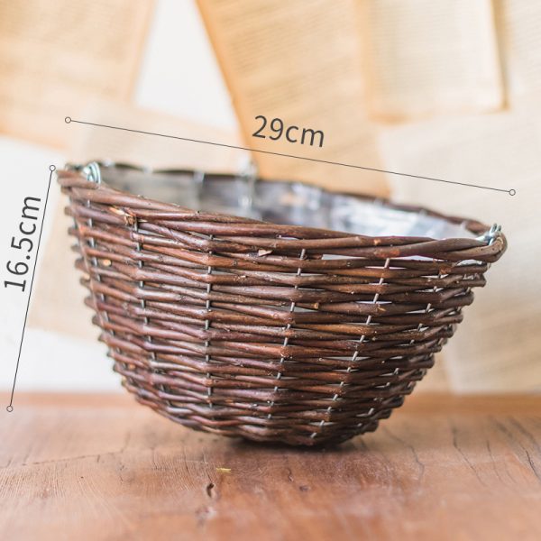 Natural wicker hanging basket flower pot - Image 10