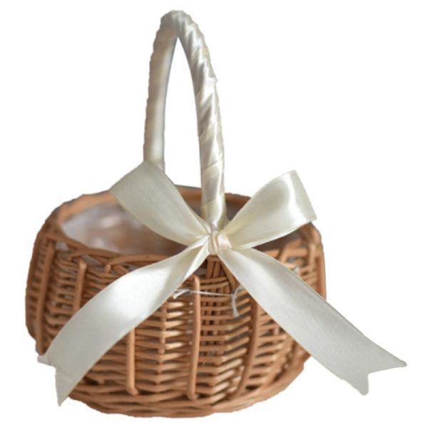 Natural Simulation Woven Hand-held Flower Basket Bow - Image 2