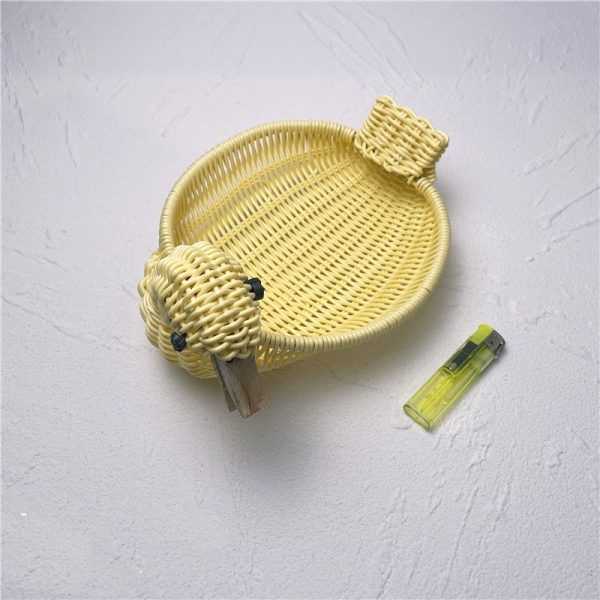 Wicker Woven Basket Bamboo Basket Rattan Woven Bamboo Basket Ornaments Storage Basket - Image 4