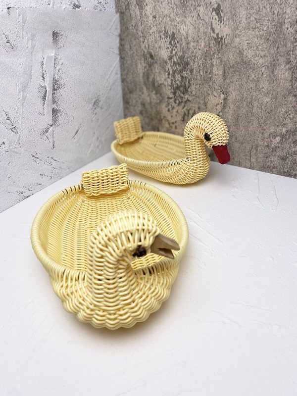 Wicker Woven Basket Bamboo Basket Rattan Woven Bamboo Basket Ornaments Storage Basket - Image 2